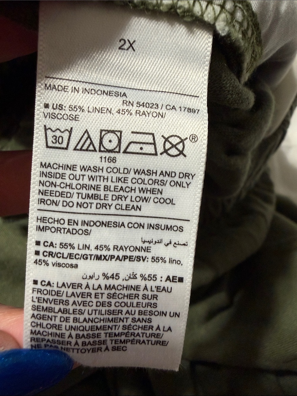 Old Navy Olive Green Linen Blend Pants - Picture 5 of 5